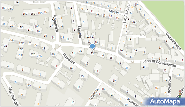 Siemianowice Śląskie, Króla Jana III Sobieskiego, 33, mapa Siemianowice Śląskie