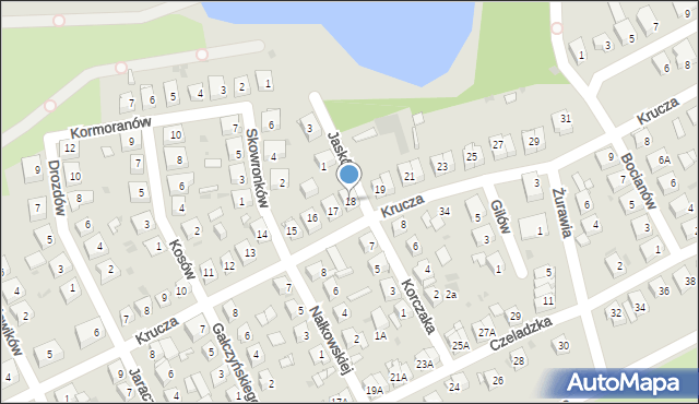 Siemianowice Śląskie, Krucza, 18, mapa Siemianowice Śląskie