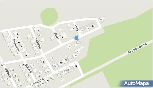 Siemianowice Śląskie, Krucza, 44, mapa Siemianowice Śląskie