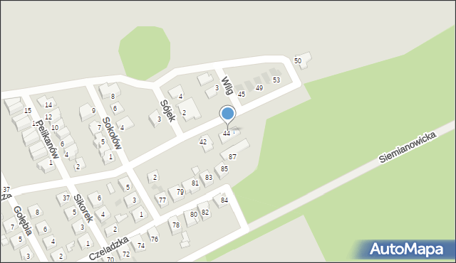 Siemianowice Śląskie, Krucza, 44a, mapa Siemianowice Śląskie