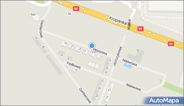 Siemianowice Śląskie, Krokusowa, 7, mapa Siemianowice Śląskie