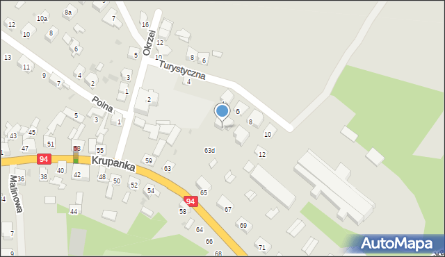 Siemianowice Śląskie, Krupanka Henryka, 63c, mapa Siemianowice Śląskie