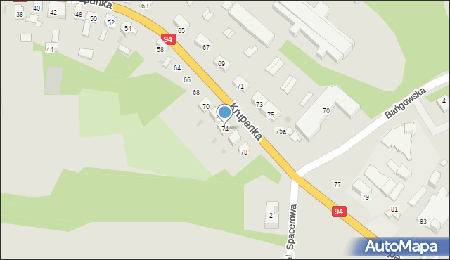 Siemianowice Śląskie, Krupanka Henryka, 74, mapa Siemianowice Śląskie