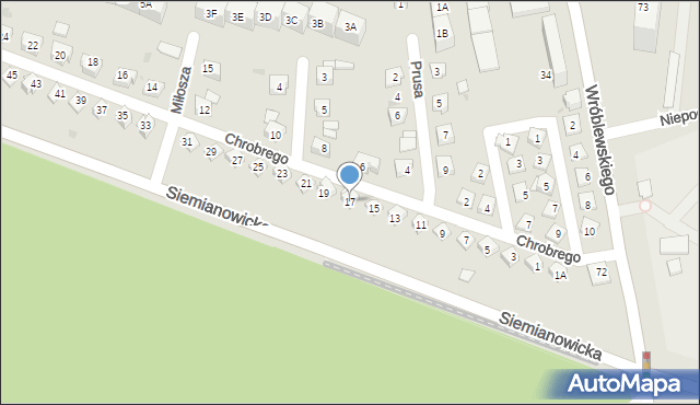Siemianowice Śląskie, Króla Bolesława Chrobrego, 17, mapa Siemianowice Śląskie