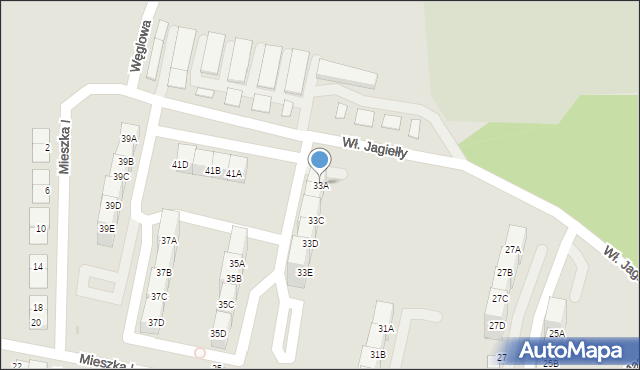 Siemianowice Śląskie, Króla Władysława Jagiełły, 33A, mapa Siemianowice Śląskie