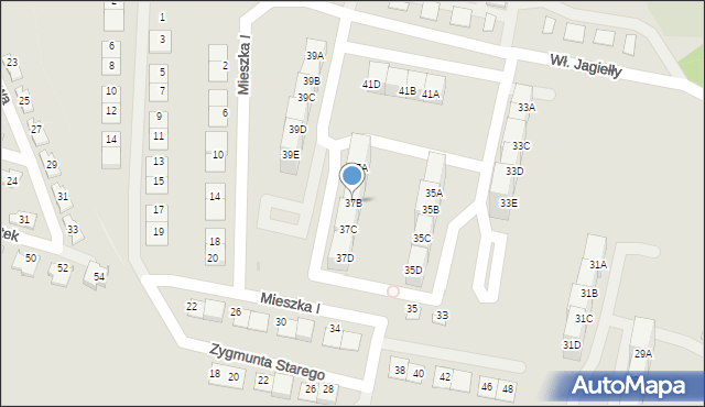 Siemianowice Śląskie, Króla Władysława Jagiełły, 37B, mapa Siemianowice Śląskie