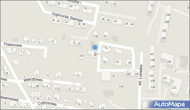 Siemianowice Śląskie, Króla Władysława Łokietka, 39, mapa Siemianowice Śląskie