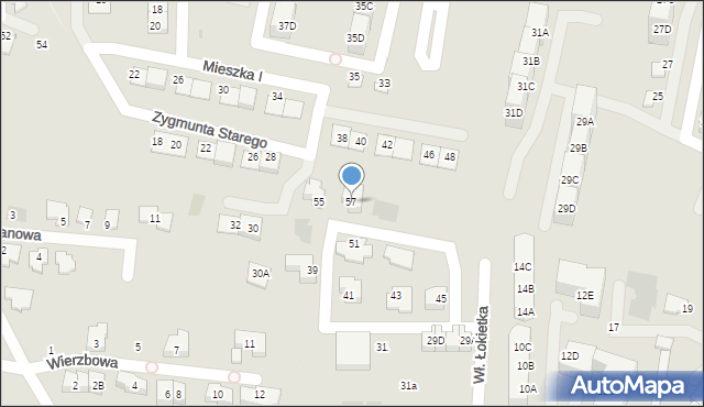 Siemianowice Śląskie, Króla Władysława Łokietka, 57, mapa Siemianowice Śląskie