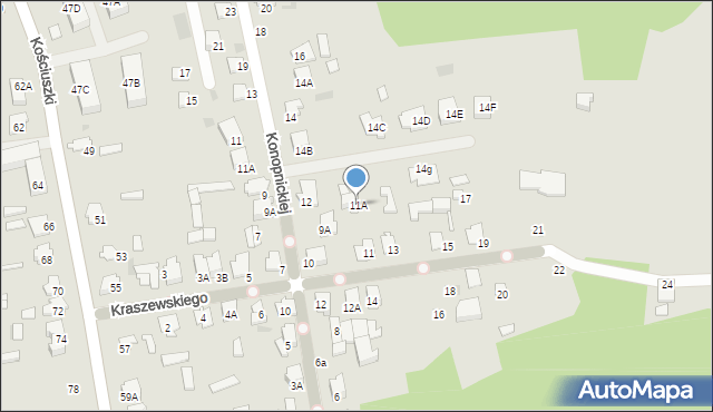 Siemiatycze, Kraszewskiego Józefa Ignacego, 11A, mapa Siemiatycze