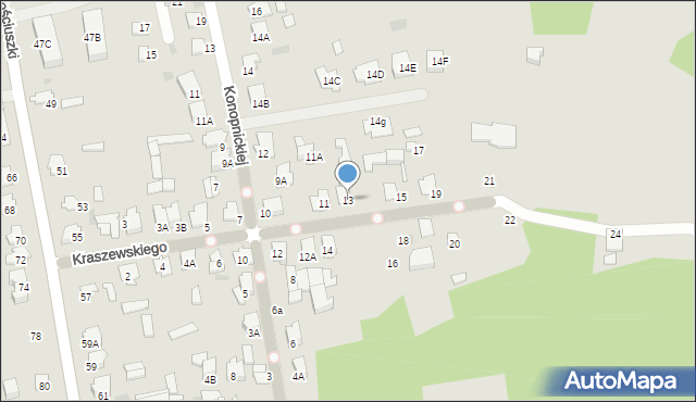 Siemiatycze, Kraszewskiego Józefa Ignacego, 13, mapa Siemiatycze