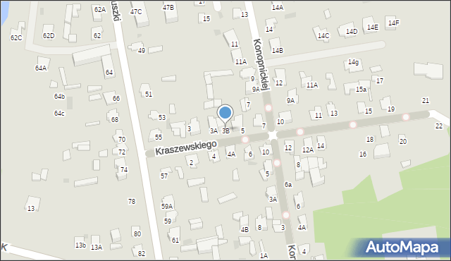 Siemiatycze, Kraszewskiego Józefa Ignacego, 3B, mapa Siemiatycze