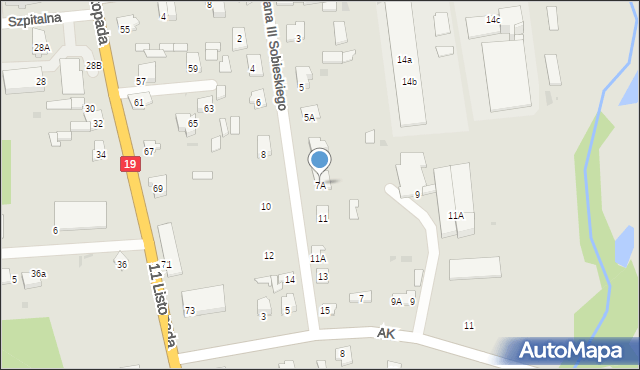 Siemiatycze, Króla Jana III Sobieskiego, 7A, mapa Siemiatycze