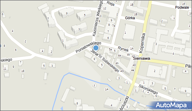 Sieniawa, Króla Jana III Sobieskiego, 9a, mapa Sieniawa