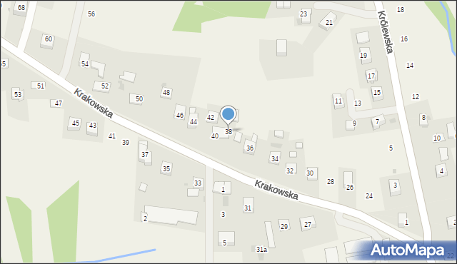 Siepraw, Krakowska, 38, mapa Siepraw