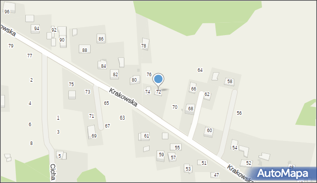 Siepraw, Krakowska, 72, mapa Siepraw