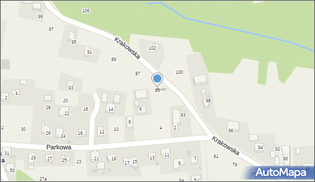 Siepraw, Krakowska, 85, mapa Siepraw