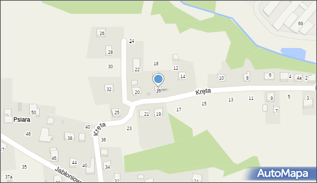 Siepraw, Kręta, 16, mapa Siepraw