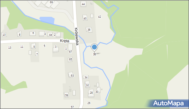 Siepraw, Królewska, 36, mapa Siepraw