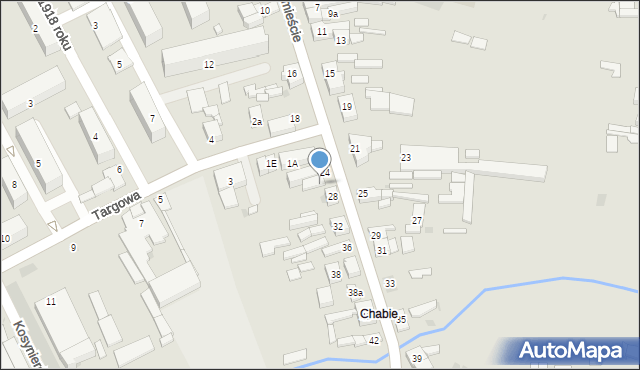 Sieradz, Krakowskie Przedmieście, 26, mapa Sieradz