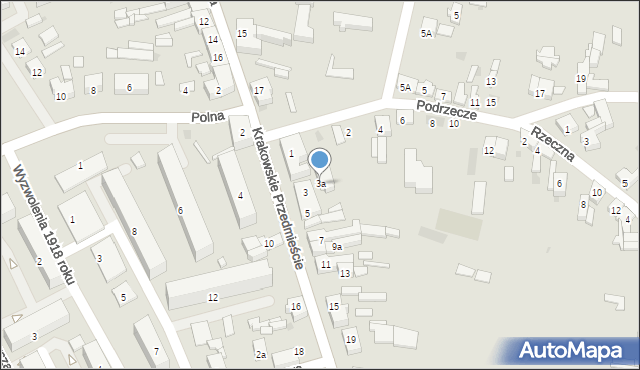 Sieradz, Krakowskie Przedmieście, 3a, mapa Sieradz