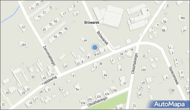 Sieradz, Krasawna, 4, mapa Sieradz