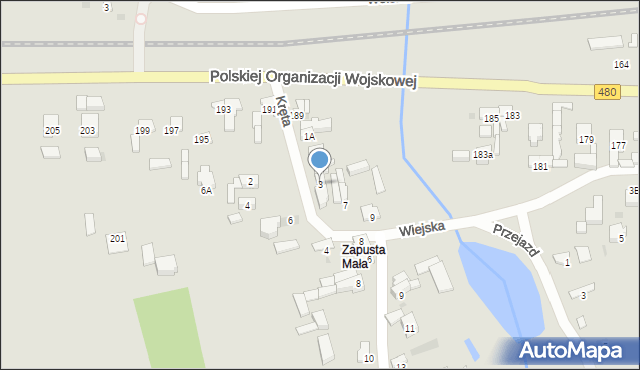 Sieradz, Kręta, 3, mapa Sieradz