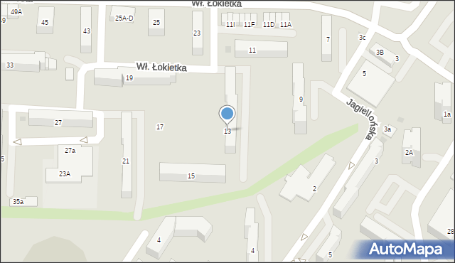 Sieradz, Króla Władysława Łokietka, 13, mapa Sieradz