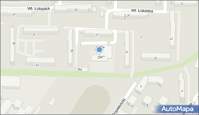 Sieradz, Króla Władysława Łokietka, 23A, mapa Sieradz