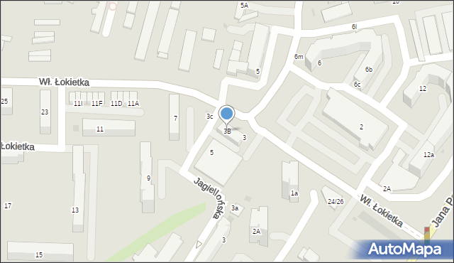 Sieradz, Króla Władysława Łokietka, 3B, mapa Sieradz