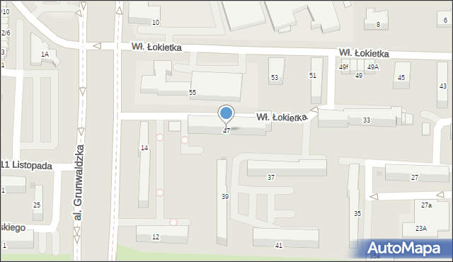 Sieradz, Króla Władysława Łokietka, 47, mapa Sieradz