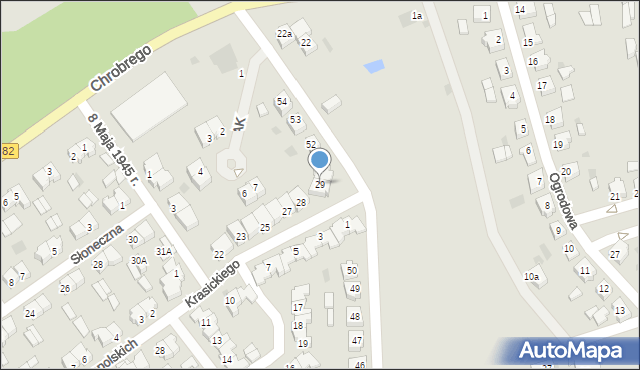 Sieraków, Krasickiego Ignacego, bp., 29, mapa Sieraków