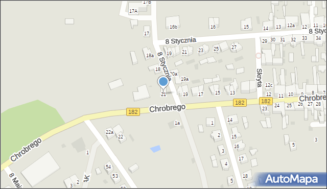 Sieraków, Króla Bolesława Chrobrego, 21, mapa Sieraków