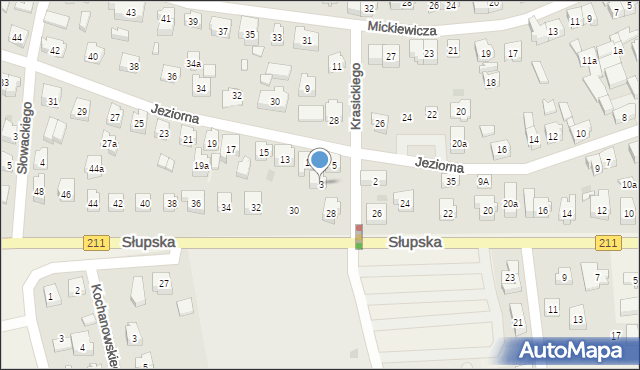 Sierakowice, Krasickiego Ignacego, bp., 3, mapa Sierakowice