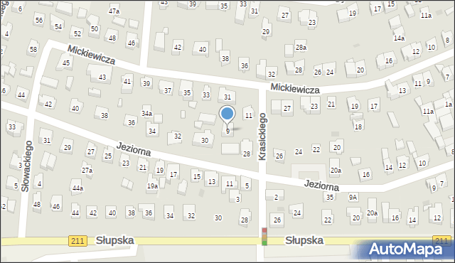 Sierakowice, Krasickiego Ignacego, bp., 9, mapa Sierakowice