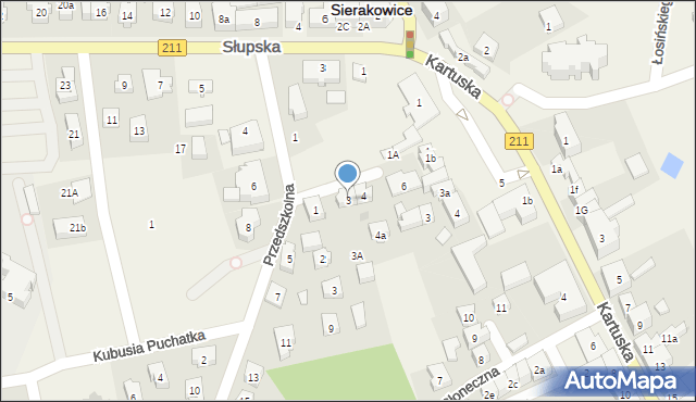 Sierakowice, Króla Jana III Sobieskiego, 3, mapa Sierakowice