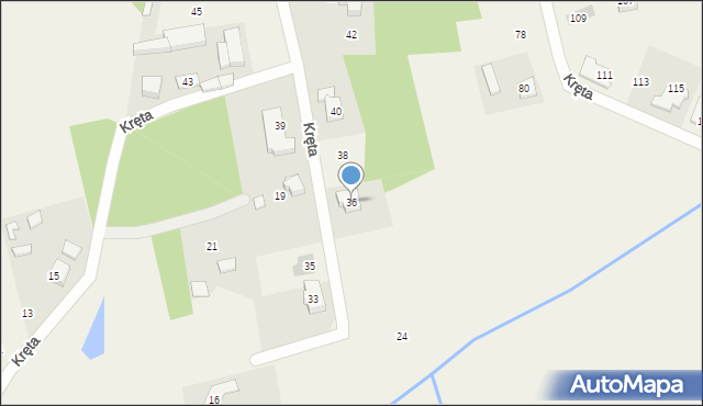 Sierosław, Kręta, 36, mapa Sierosław