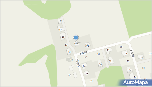 Sierosław, Kręta, 65A, mapa Sierosław