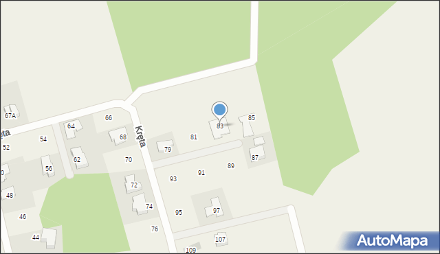 Sierosław, Kręta, 83, mapa Sierosław