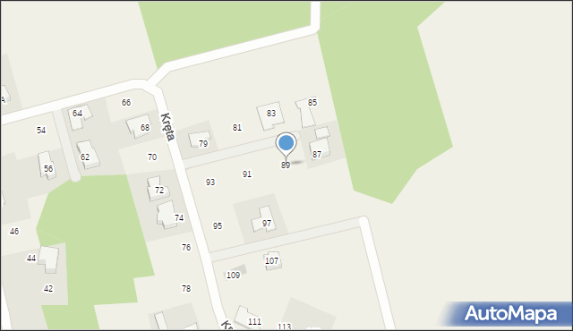 Sierosław, Kręta, 89, mapa Sierosław