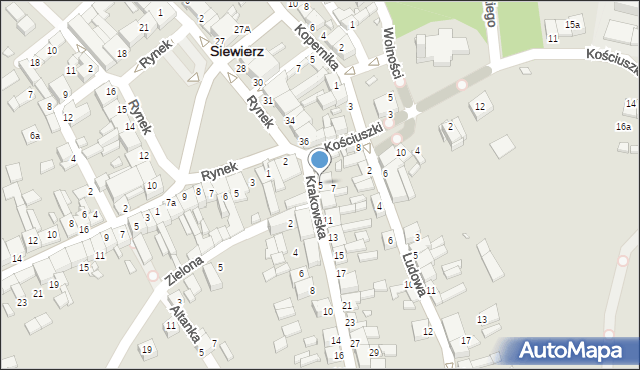 Siewierz, Krakowska, 5, mapa Siewierz