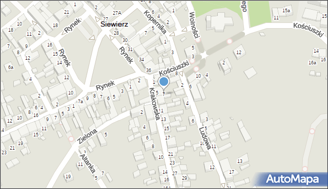 Siewierz, Krakowska, 7, mapa Siewierz