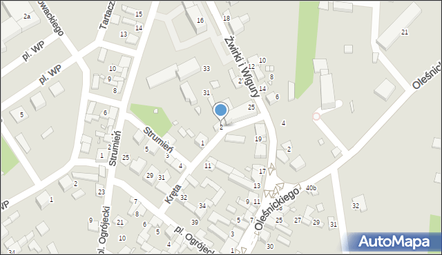 Siewierz, Kręta, 2, mapa Siewierz