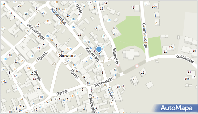 Siewierz, Krótka, 2, mapa Siewierz