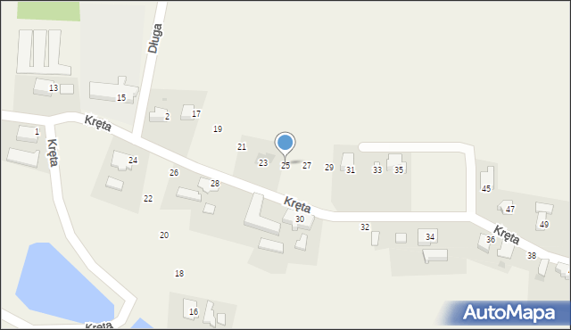 Simoradz, Kręta, 25, mapa Simoradz