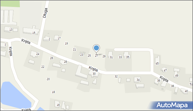 Simoradz, Kręta, 27, mapa Simoradz