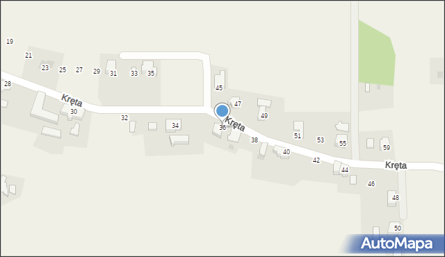 Simoradz, Kręta, 36, mapa Simoradz