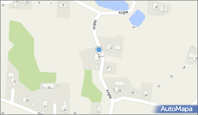 Simoradz, Kręta, 5, mapa Simoradz