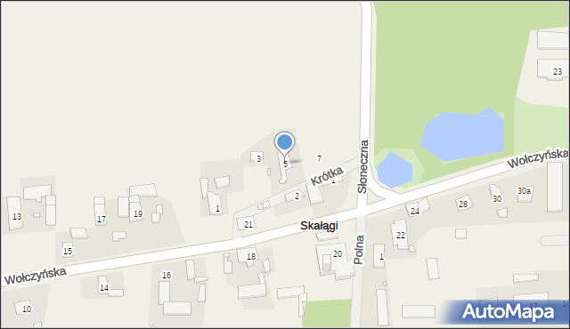 Skałągi, Krótka, 5, mapa Skałągi
