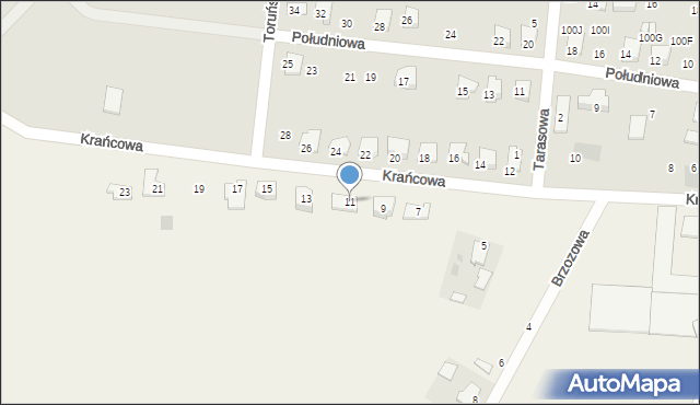 Skarżyn, Krańcowa, 11, mapa Skarżyn