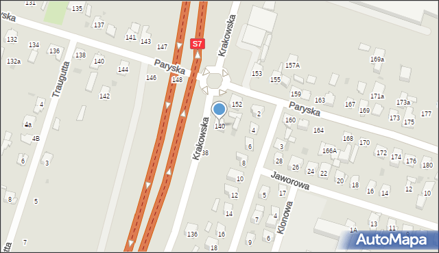 Skarżysko-Kamienna, Krakowska, 140, mapa Skarżysko-Kamienna